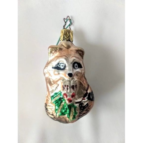 Raccoon Inge Glas Christmas Ornament, Retired Old World Christmas - Picture 1 of 3